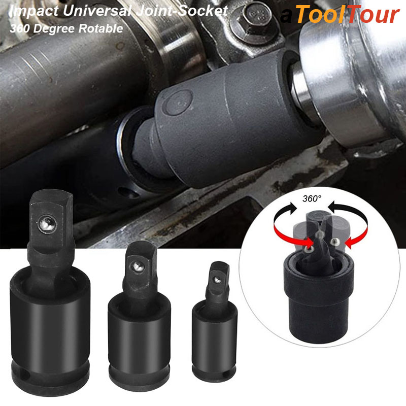 Pneumatic Impact Wrench - 360 Degree Impact Universal Joint-Socket Swivel