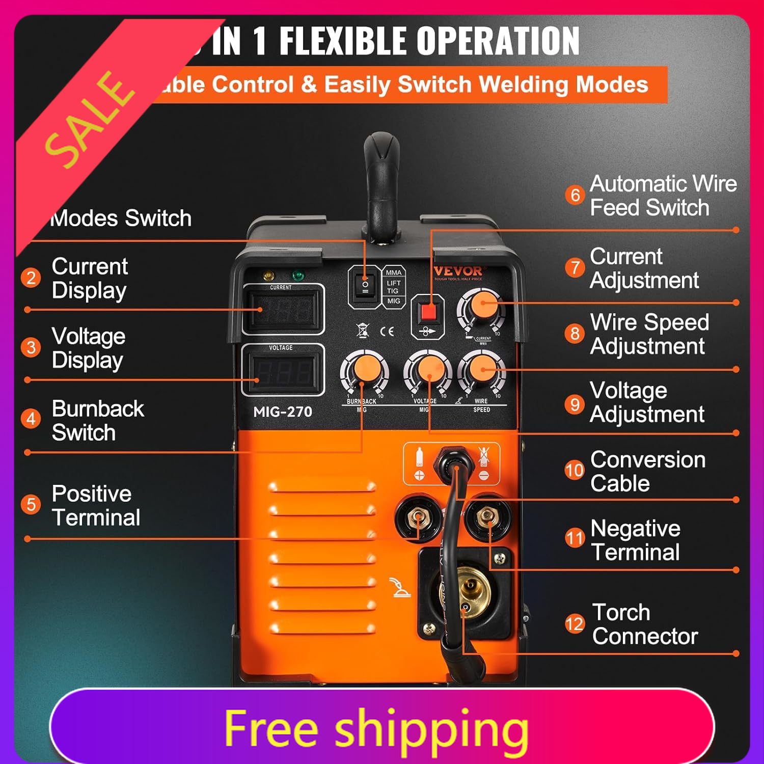 Tig Welder Machine - VEVOR MIG Welder, 3 in 1