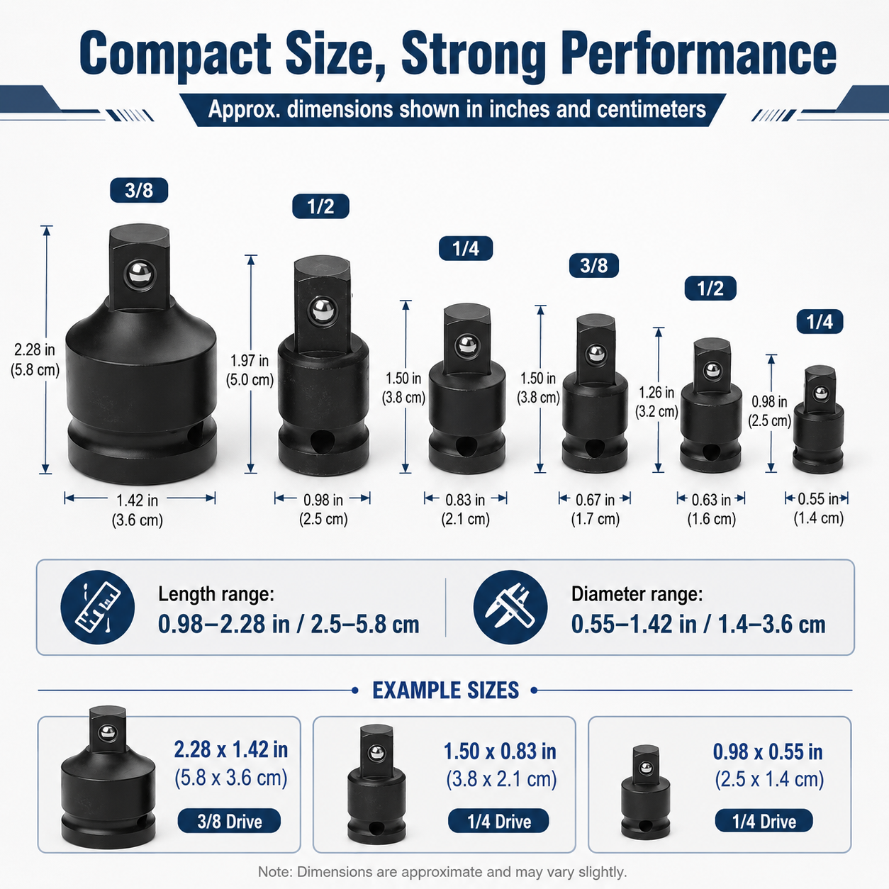 Socket Adapter Reducer Set 1/2 - Pneumatic Impact Wrench recension och pris