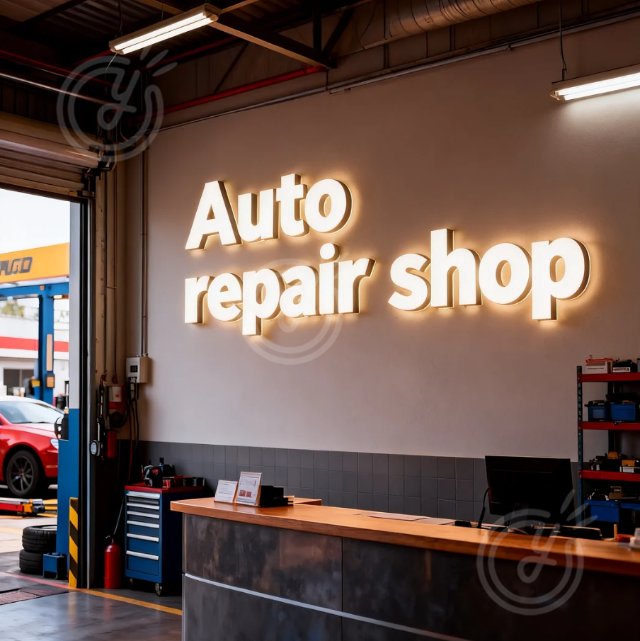Auto Repair Shop Custom 3D Met - Auto Repair Shop Logo recension och pris
