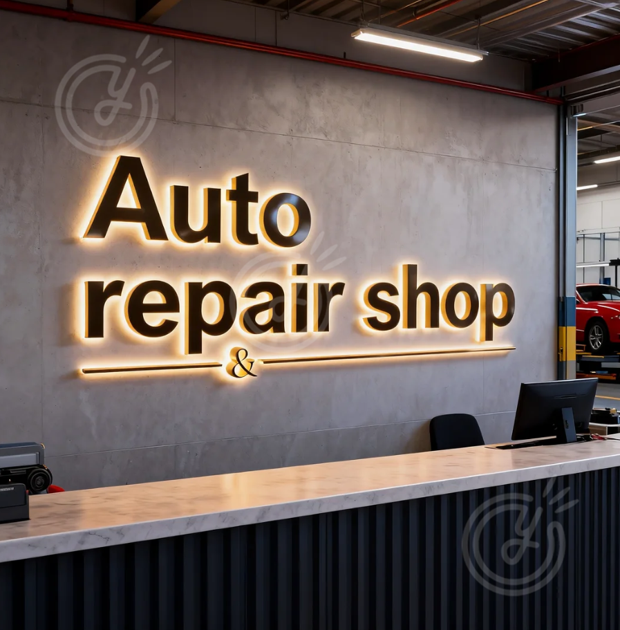 Auto Repair Shop Custom 3D Met - Auto Repair Shop Logo recension och pris
