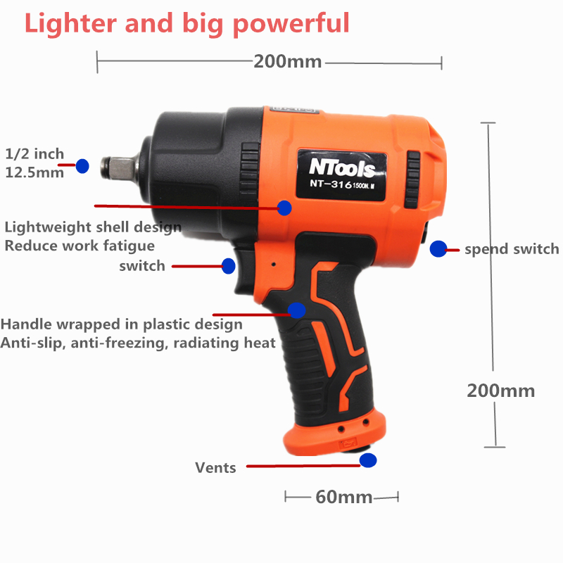 1500 NM Impact Pneumatic Wrenc - Pneumatic Impact Wrench recension och pris